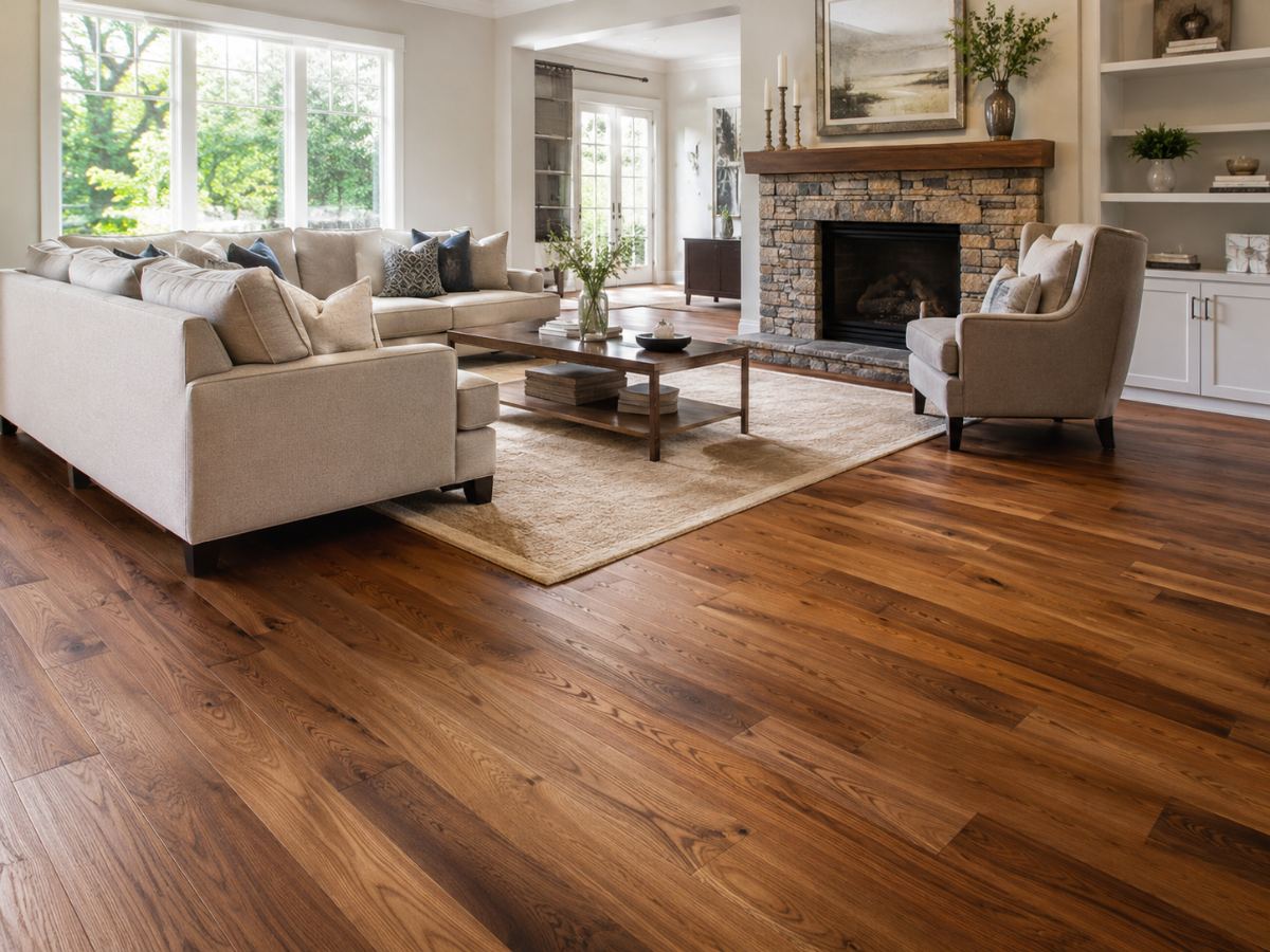 Hardwood flooring installation in a DFW home by Ace Home Solutions